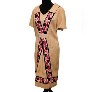 Vintage 70s Folk Flowers Inspired Dress Petite